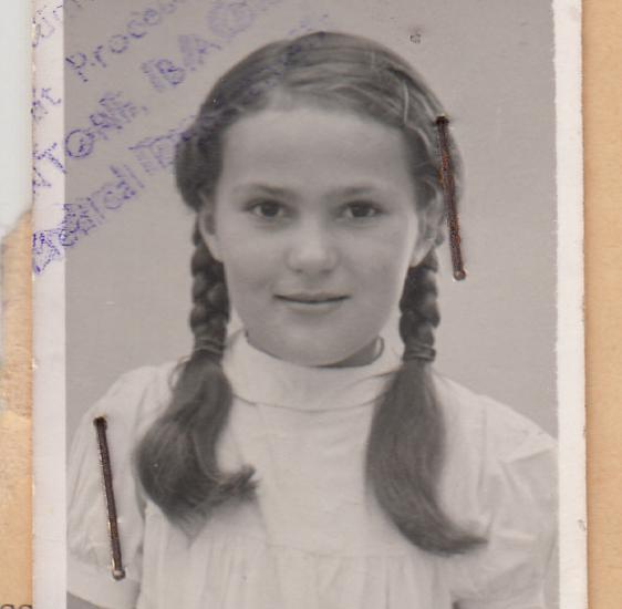 Passport photo of Helen as a young girl.
