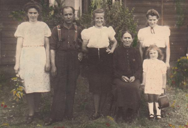Family in displaced persons camp in Marx.